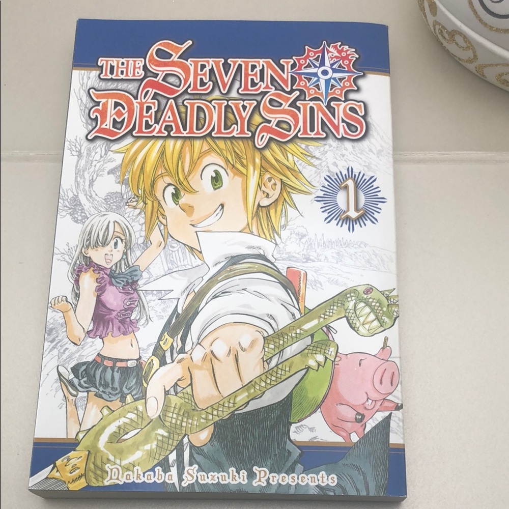 Book- The Seven Deadly Sins Vol. 1 Manga - White, Blue, Green Accents